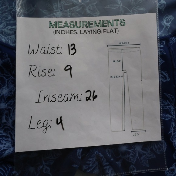 POPFLEX Crisscross Hourglass Pocket Legging Navy Rose Botanical Blossoms Large - Picture 6 of 6